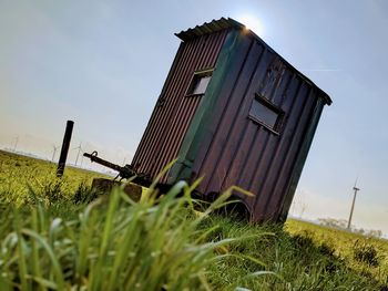 Low angle view of tall buildings against sky