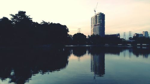 Reflection of built structures in water