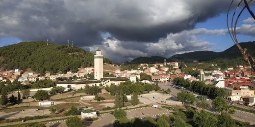 Panoramic view of townscape against sky