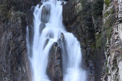 Scenic view of waterfall in forest