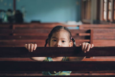 Portrait of cute girl at home