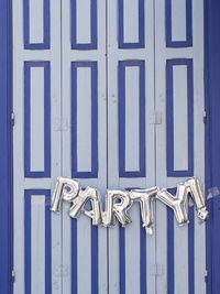 Close-up of closed door of building