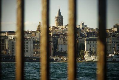 View of river with buildings in background