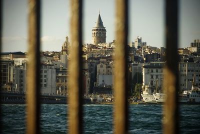 View of river with buildings in background