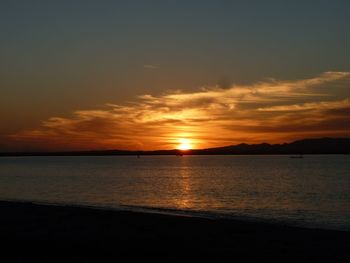 Scenic view of sea at sunset