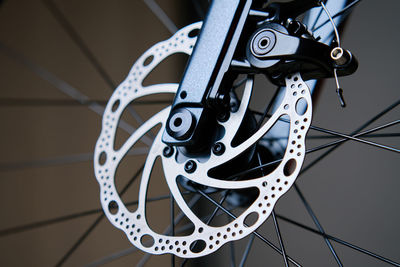 Close-up of bicycle brake system