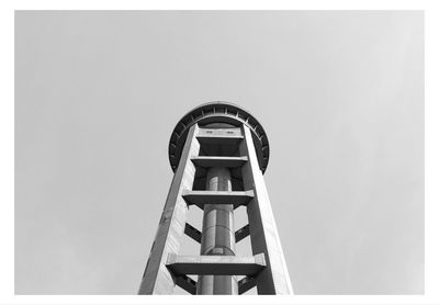 Low angle view of tower against clear sky