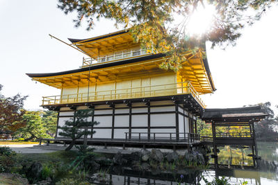 Low angle view of built structure against clear sky