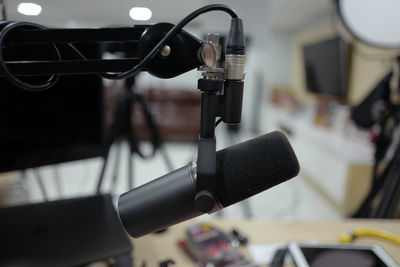 Close-up of microphone