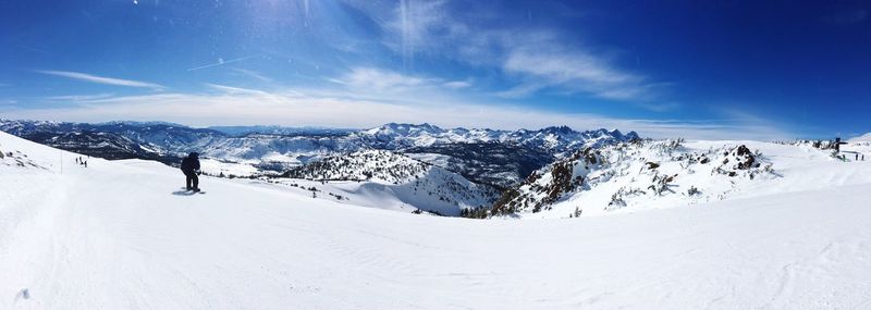 Scenic view of snowcapped mountain against sky