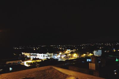 Illuminated cityscape at night