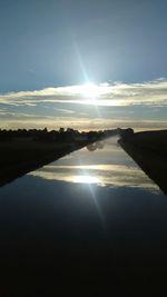 Scenic view of sunset over river