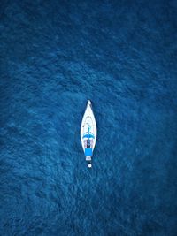 Boat sailing in sea