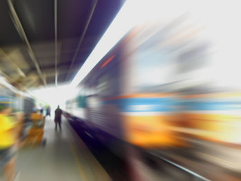 Blurred motion of train