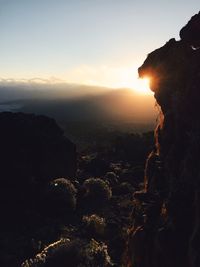 Scenic view of sea during sunset