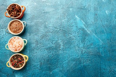 High angle view of fruit on table