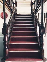 Low angle view of empty staircase in building