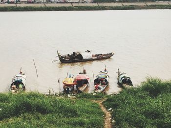 Boats in river