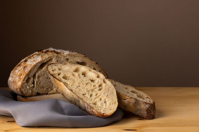 Close-up of bread on table