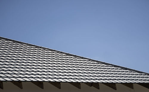 Low angle view of roof against clear sky