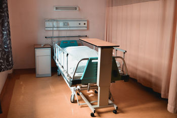 Empty bed in hospital