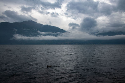 View of sea against cloudy sky