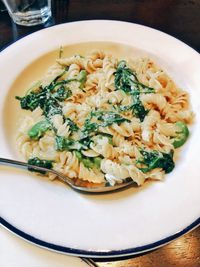 High angle view of meal served in plate