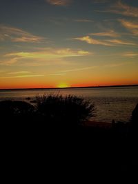 Scenic view of sea at sunset
