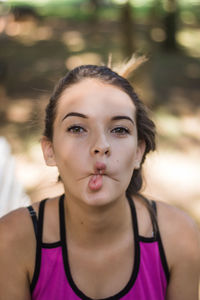 Close-up portrait of young woman