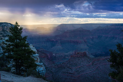 Scenic view of landscape against cloudy sky