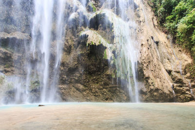 Scenic view of waterfall