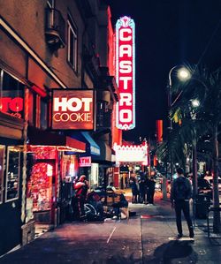 View of city street at night