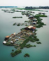 Floating fishing village in vietnam