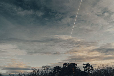 Low angle view of vapor trail in sky