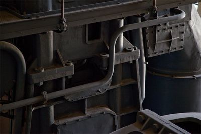 Close-up of old machine in factory