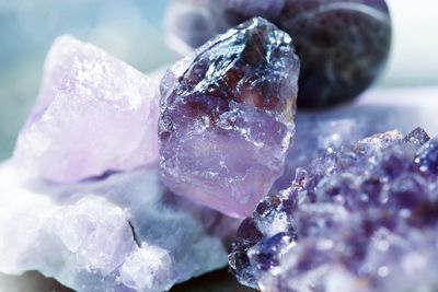 Close-up of amethysts