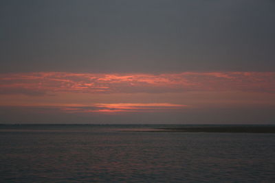 Scenic view of sea at sunset