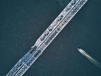 High angle view of bridge over sea