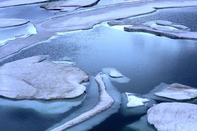 Close-up of frozen lake