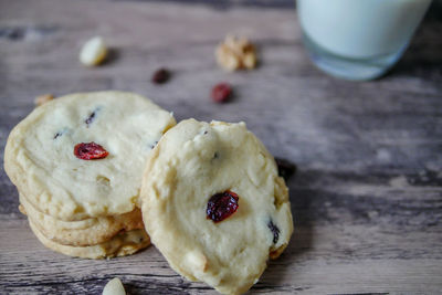 Close-up of dessert on table