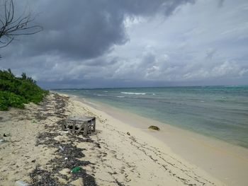 Scenic view of beach against sky