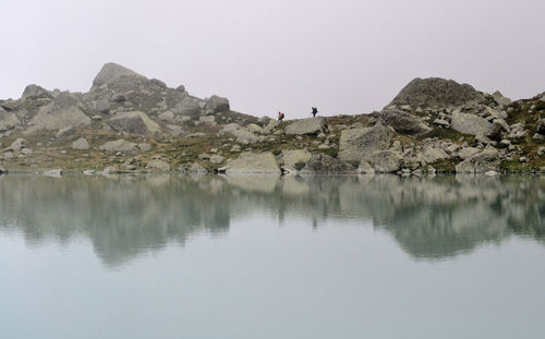 Scenic view of mountains against clear sky