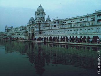 Reflection of historic building in water