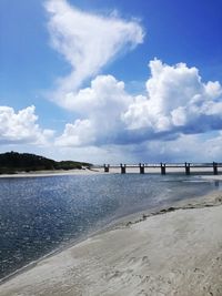 Scenic view of beach against sky