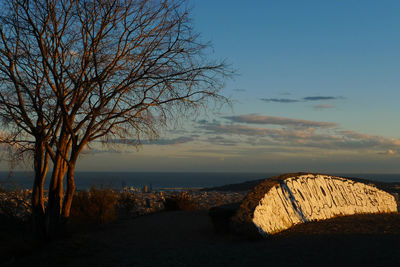 Scenic view of calm sea at sunset