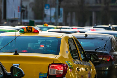 Traffic on road in city