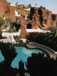 View of tourist resort at seaside