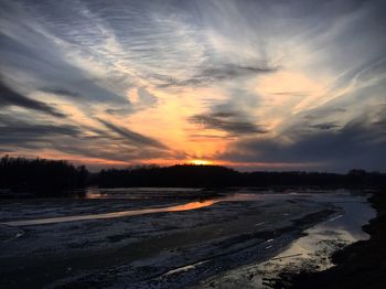 Scenic view of landscape during sunset