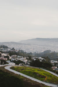 High angle view of landscape against sky