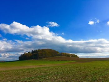 Scenic view of field against sky